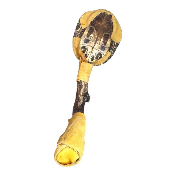 Vintage Native American Signed Handcrafted Driftwood & Turtle Shell Rattle - Picture 8 of 8